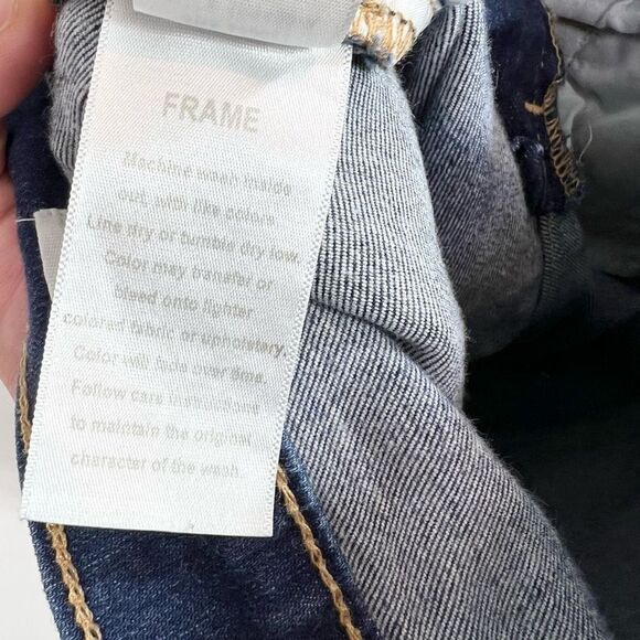 Frame Skinny Jeans Women's 26 Dark Blue Le Skinny Mid Rise Ankle Stretch Denim - Picture 8 of 10